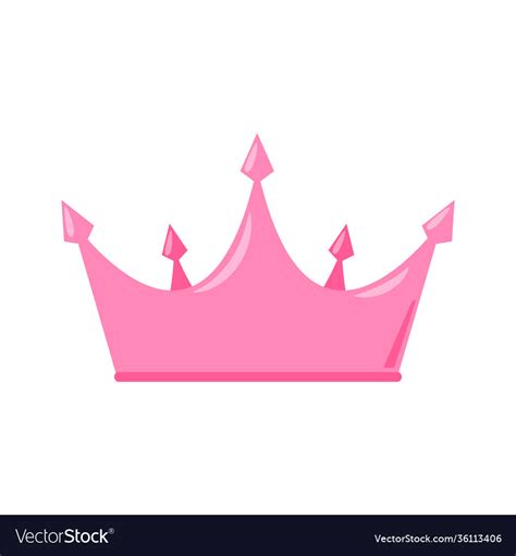 Princess pink crown icon in flat style isolated Vector Image