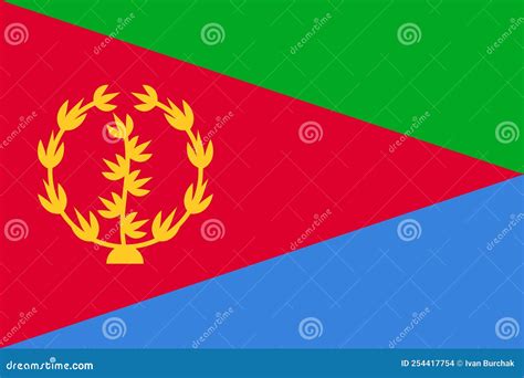 Flag of Eritrea. Official Colors. Flat Vector Illustration Stock Vector ...