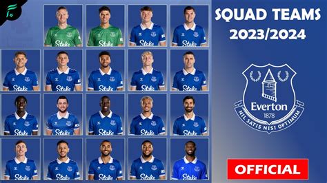 SQUAD TEAMS EVERTON FC - English Premier League Season 2023/2024 | FAN ...