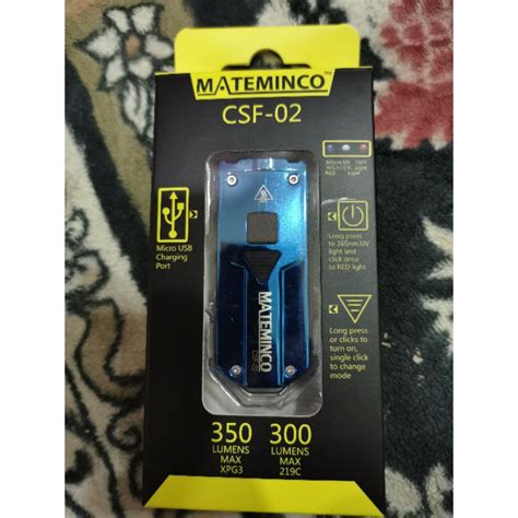MATEMINCO CSF-02 XPG3/NICHIA 350LM UV USB RECHARGEABLE KEYCHAIN FLASHLIGHT(READYSTOCK) | Shopee ...