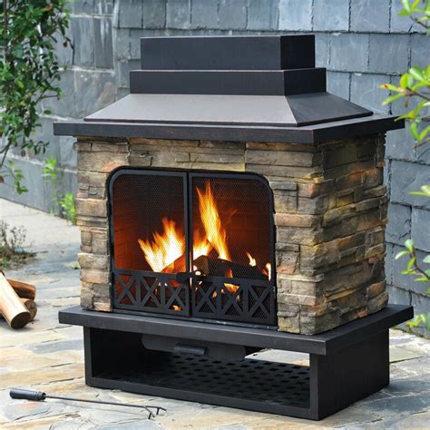 Sunjoy Farmington Steel Wood Burning Outdoor Fireplace & Reviews | Wayfair