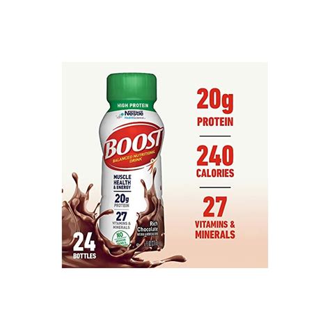 Boost High Protein Complete Nutritional Drink, Rich Chocolate, 8 fl oz ...