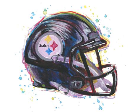 Steelers Helmet Print - Etsy