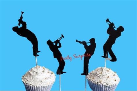 Music Cupcake Toppers Trumpet Cupcake CAKE Toppers Custom - Etsy in ...