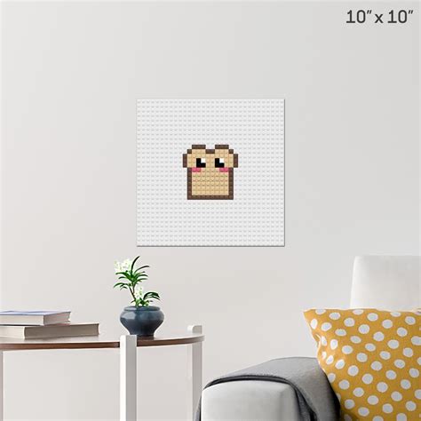 Toast Pixel Art Wall Poster - Build Your Own with Bricks! - BRIK