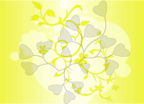 ColorFul Flowers Yellow Background Vector Graphic