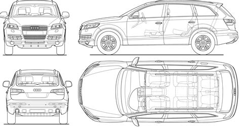 2007 Audi Q7 SUV blueprints free - Outlines