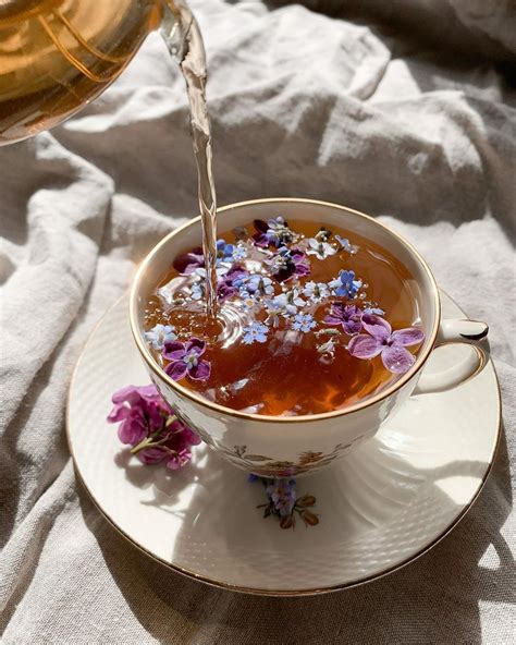 A cup of flower tea | Aesthetic food, Food, Afternoon tea