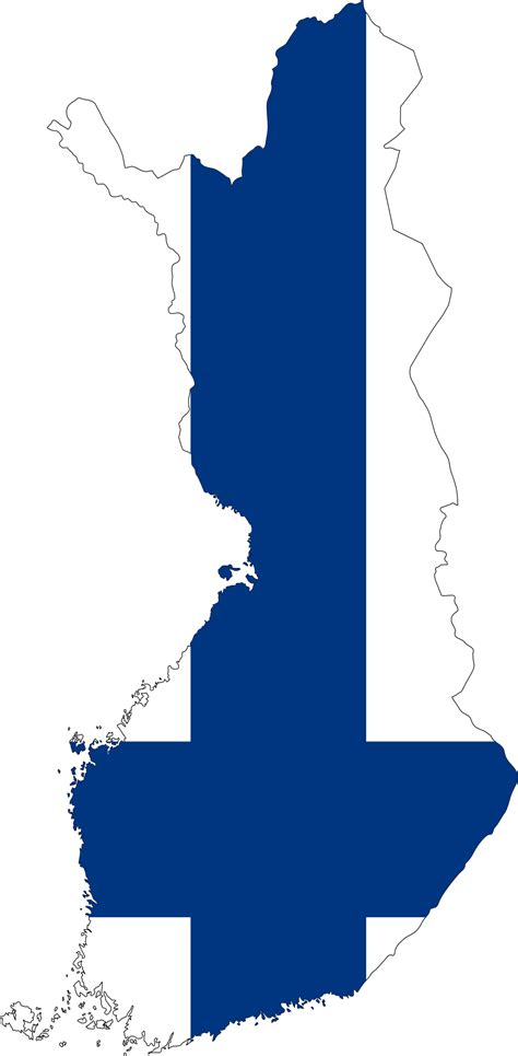 Clipart - Finland Map Flag With Stroke