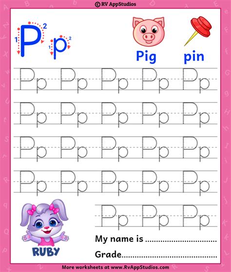 Alphabet Pp Letter | Printable Letter Pp Tracing Worksheets