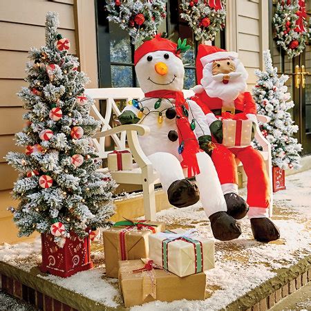 New Stuffable Lighted Santa Claus & Snowman Outdoor Christmas Holiday ...