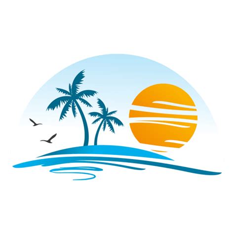 Beach Island Landscape Logo PNG & SVG Design For T-Shirts