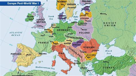 map of europe pre world war i | Europe Post-World War I Ap World ...