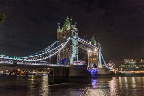 Night View of Tower Bridge in London, United Kingd Stock Photo - Image ...