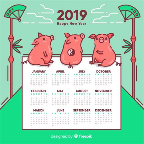 Free Vector | Chinese new year calendar