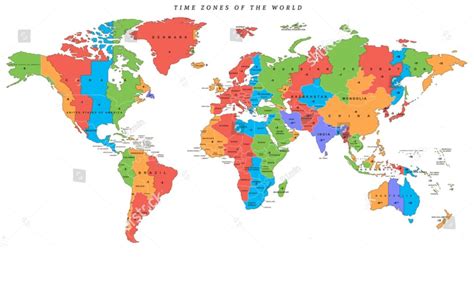 Free Large World Time Zone Map Printable [PDF]