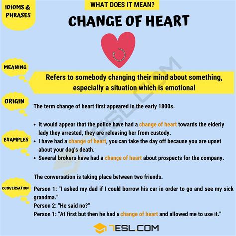 Change of Heart: What Does the Popular Phrase "Change of Heart" Mean ...