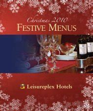 FOOD MENUS - Leisureplex Hotels