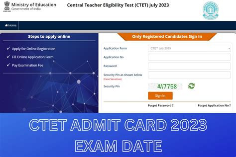 CTET Admit Card 2023, July Exam City Intimation Slip @ ctet.nic.in