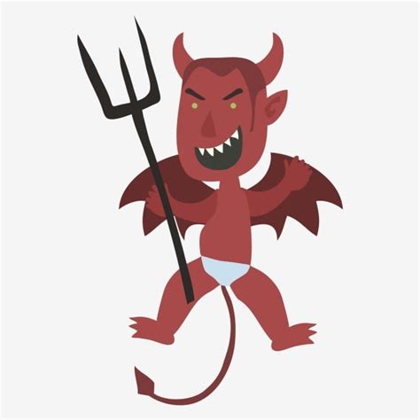 Minimalistic Cartoon Illustration Simple Halloween Illustration Halloween Hell Devil, Devil ...