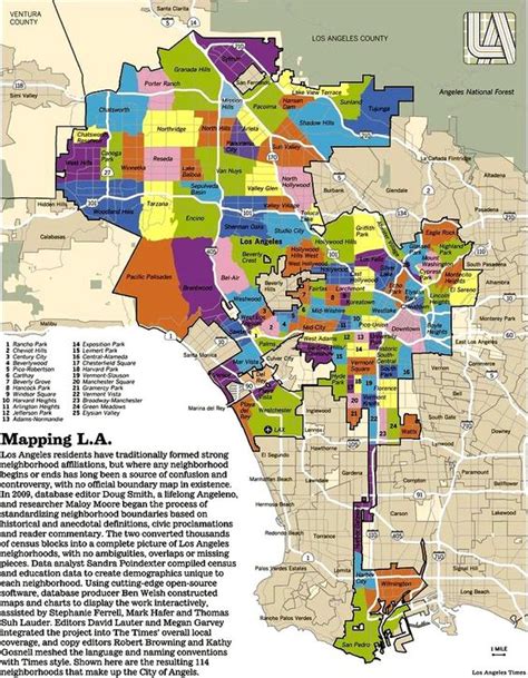 Los Angeles Neighborhood Map 2009. Los Angeles, California has one of ...