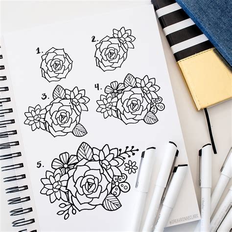 Easy Floral Doodling: How To Draw Flowers, Banners Patterns | lupon.gov.ph