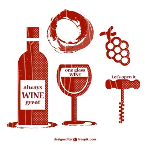 Free Vector | Retro wine graphic elements set