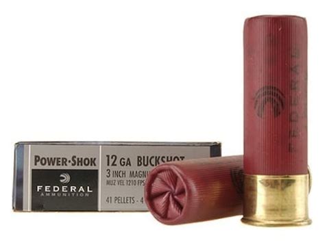 Federal Power-Shok Ammo 12 Ga 3 Buffered #4 Buckshot 41 Pellets Case