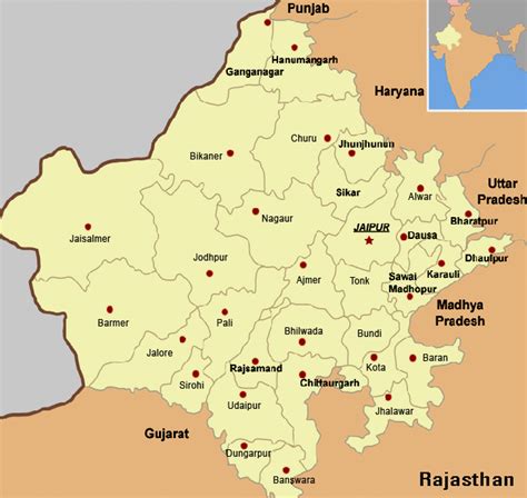 Map of Rajasthan - The Pink City Holidays