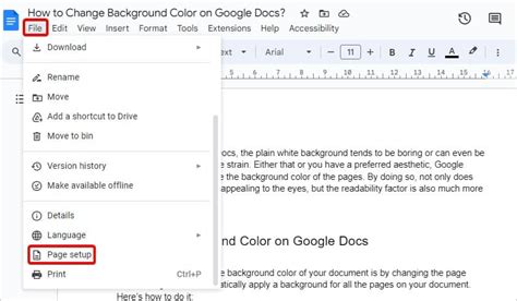 How to Change Background Color on Google Docs