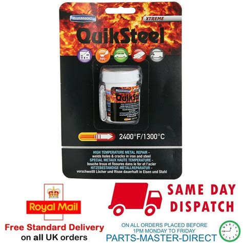 QUIKSTEEL 18003 XTREME HIGH TEMPERATURE EPOXY PUTTY WELD FILLER FAST ...