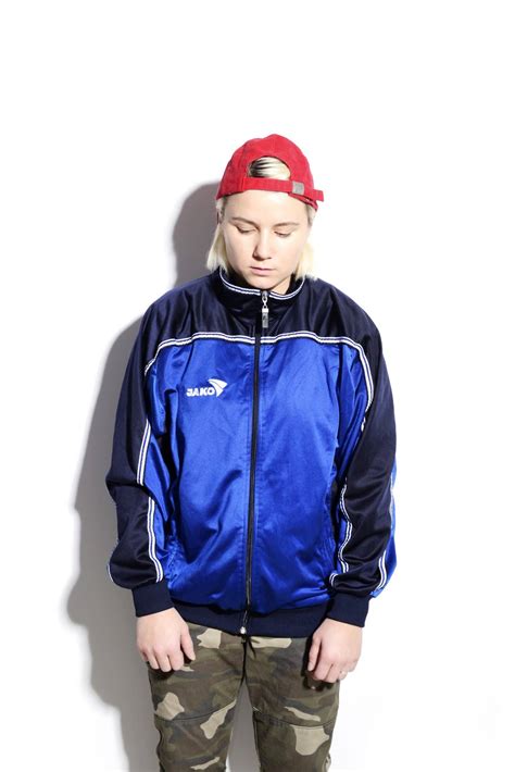 Blue track jacket | Vintage clothing free shipping to USA and Europe