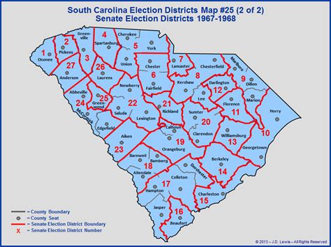 The South Carolina General Assembly - Election Districts Map #25 - 1967 ...