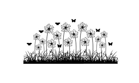 Flower Garden Silhouette Graphic by st · Creative Fabrica