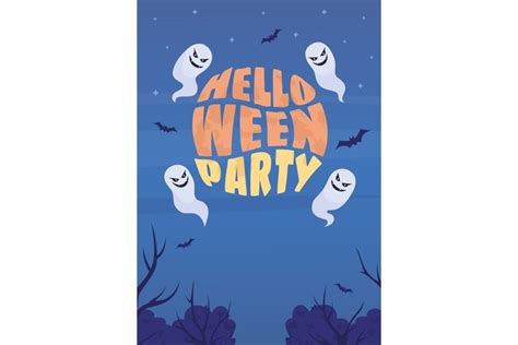 Halloween party flat vector banner template