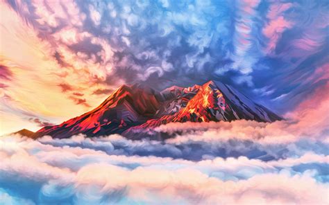 🔥 Download Mountain Above Clouds Background HD Wallpaper by @mherrera | Mountains Over Cloud ...