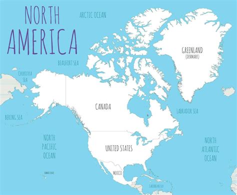 Political North America Map vector illustration with countries in white ...