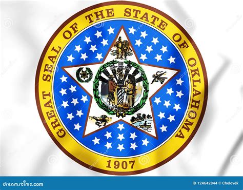 3D State Seal of Oklahoma, USA. Stock Illustration - Illustration of ...