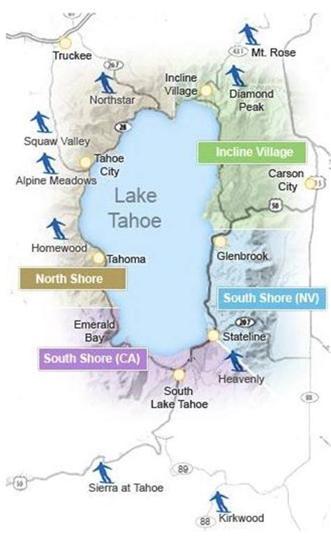 Lake Tahoe Ski Resort Map – Verjaardag Vrouw 2020