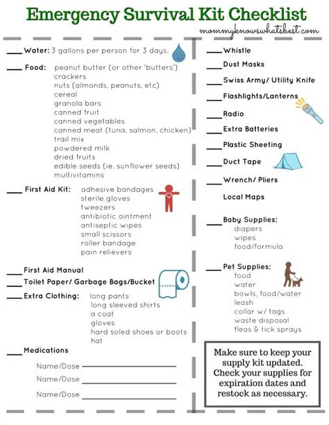 Emergency Survival Kit List for Your Whole Family, with Printable Checklist