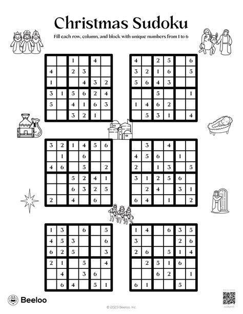Christmas Sudoku • Beeloo Printable Crafts and Activities for Kids