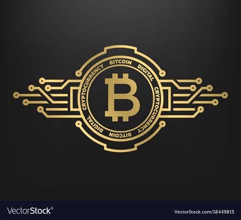 Bitcoin abstract golden symbol internet money Vector Image