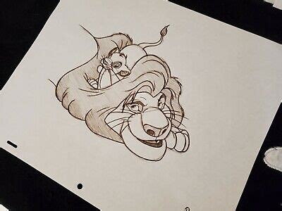 DISNEY THE LION King Simba and Mufasa Drawing/sketch animation signed hand drawn £33.09 ...