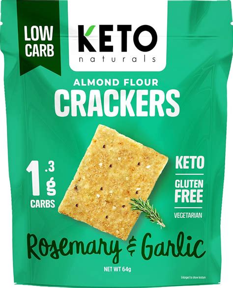 Buy Keto Naturals Rosemary & Garlic Almond Flour Crackers @ Yo Keto AU