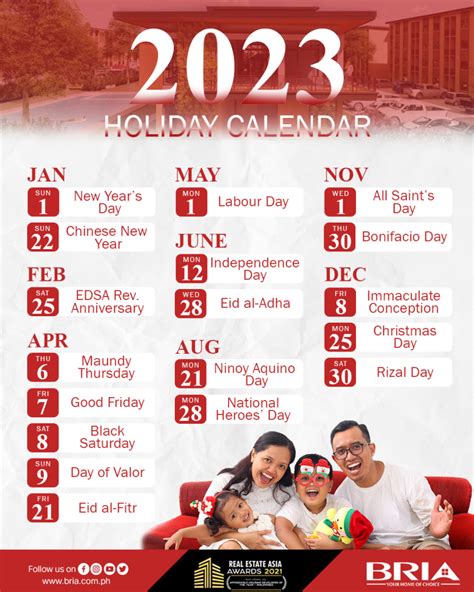 List of 2023 Holidays You Need to Know | Bria Homes