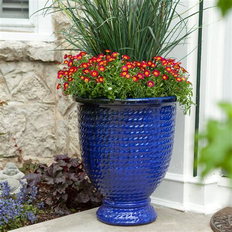 pots for plants Xbrand nested plastic self watering indoor outdoor tall round planter ...