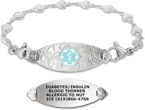 Amazon.com: Divoti Custom Engraved Medical Alert Bracelets for Women, Stainless Steel Medical ...