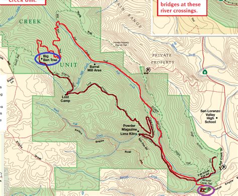 Henry Cowell State Park Trail Map