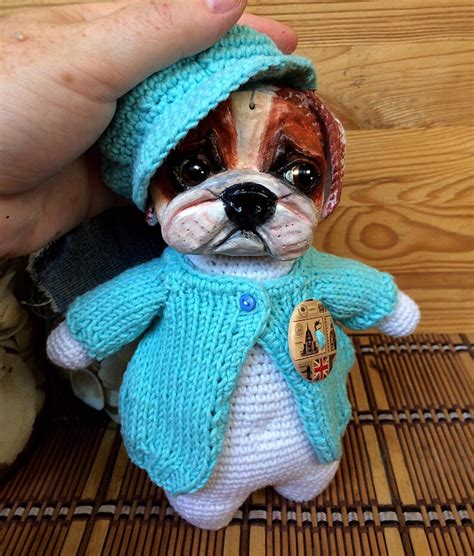 English Bulldog puppy Bully boy Dog toy Pets portrait | Etsy