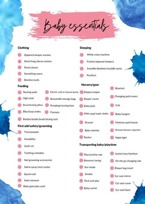 newborn-baby-checklist-printable - Mom like you mean it